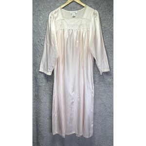 Christian Dior Medium Nightgown Vintage Pale Pink Satin & Lace‎ Maxi Midi